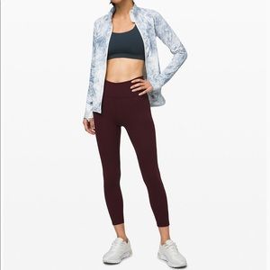 Lululemon burgundy mid waist cropped